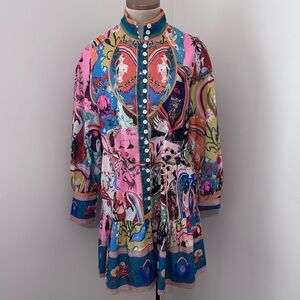 Novelty Shirt Dress Small ~ Art Artsy Graffiti Fantasy Modern